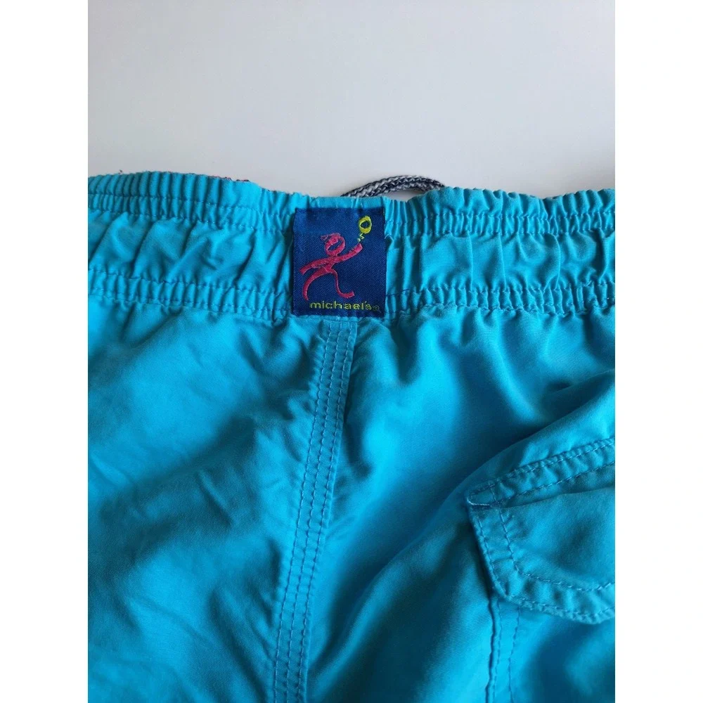 Michaels Swimwear Trunks Men's Bathing Size M Mesh Liner Blue Quick Dry USA